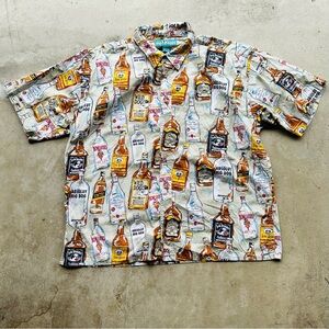 Vintage Big Dogs Hawaiian Shirt Men 2XL Y2K Funny Alcohol Spoof
